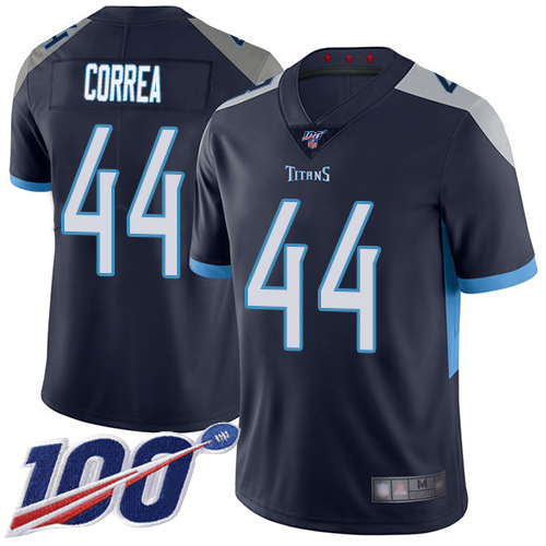 Tennessee Titans Limited Navy Blue Men Kamalei Correa Home Jersey NFL Football #44 100th Season Vapor Untouchable